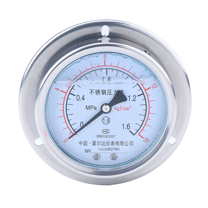 YN-100BFZT軸向帶前邊耐震不銹鋼壓力表新型